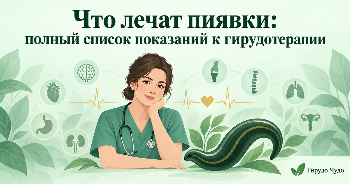Что лечат пиявки: полный список показаний к гирудотерапии