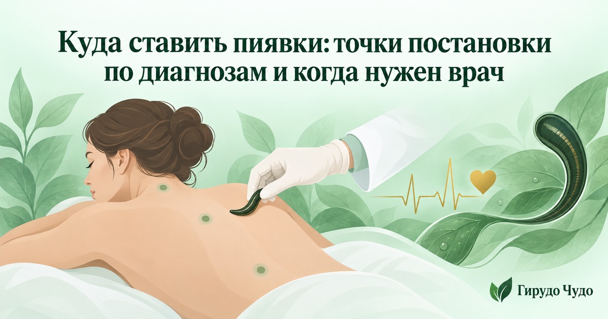 Куда ставить пиявки: точки постановки по диагнозам и когда нужен врач
