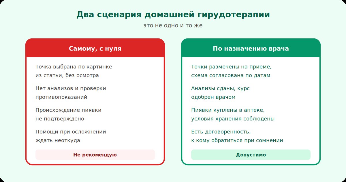 Два сценария домашней гирудотерапии: самостоятельная постановка с нуля и домашний уход по назначению врача
