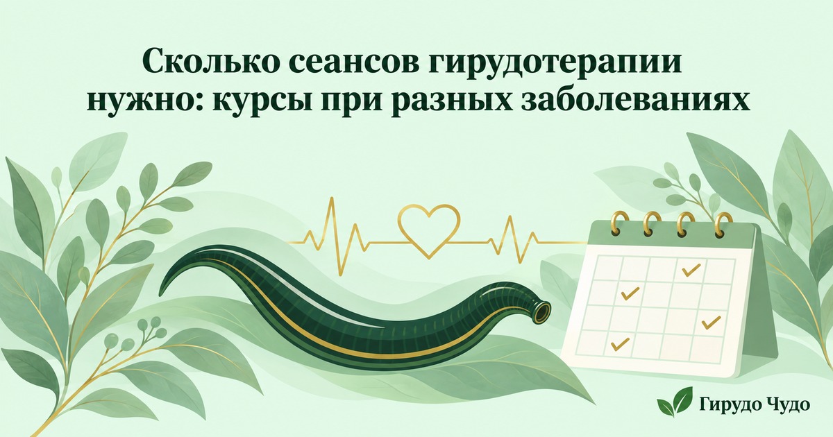 Сколько сеансов гирудотерапии нужно: курсы при разных заболеваниях
